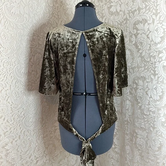 ❌SOLD❌Willow & Root Open Back Velvet Top - Picture 4 of 7